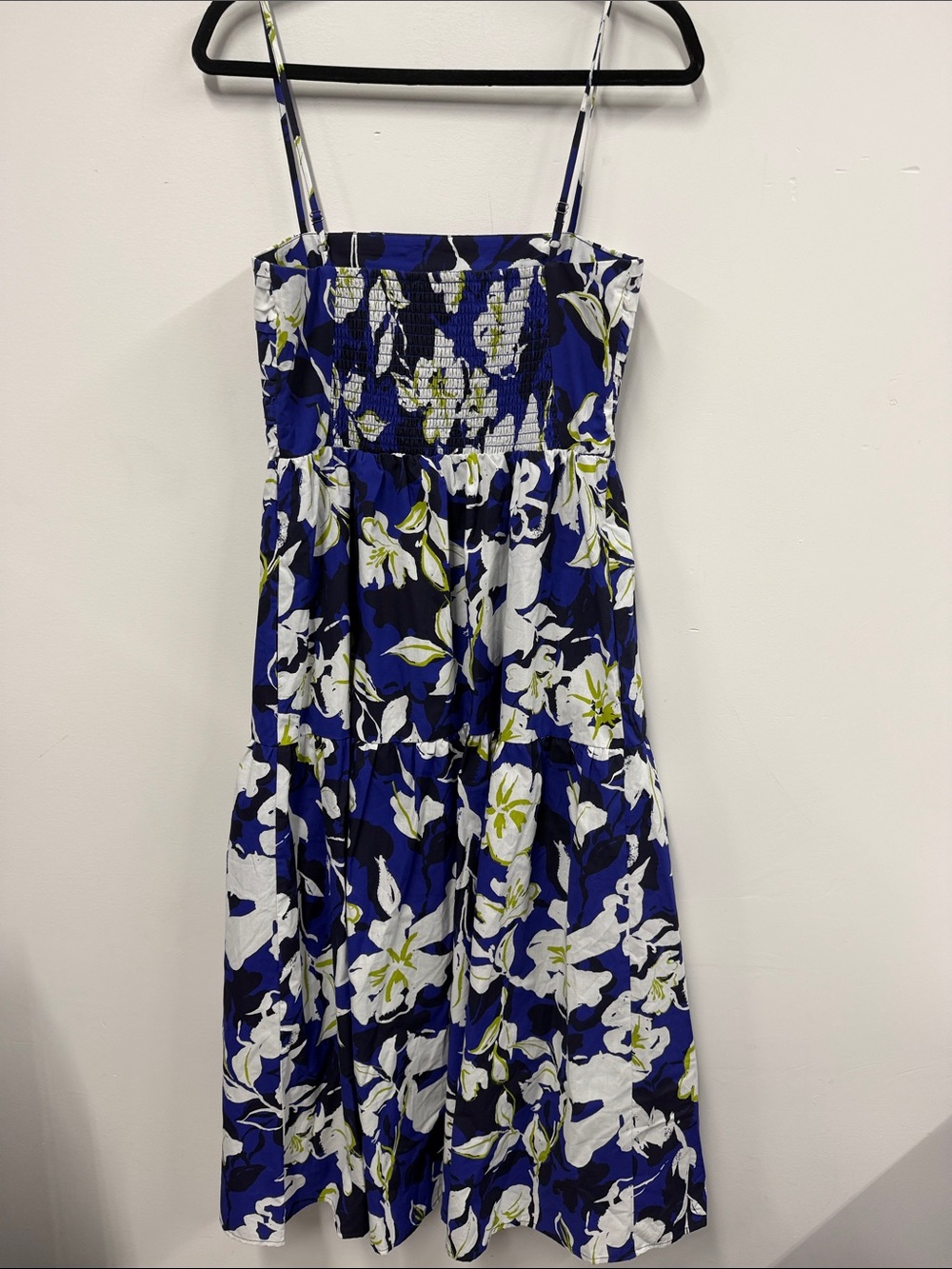 Evereve Blue White Floral Midi Dress NEW - Picture 8 of 9